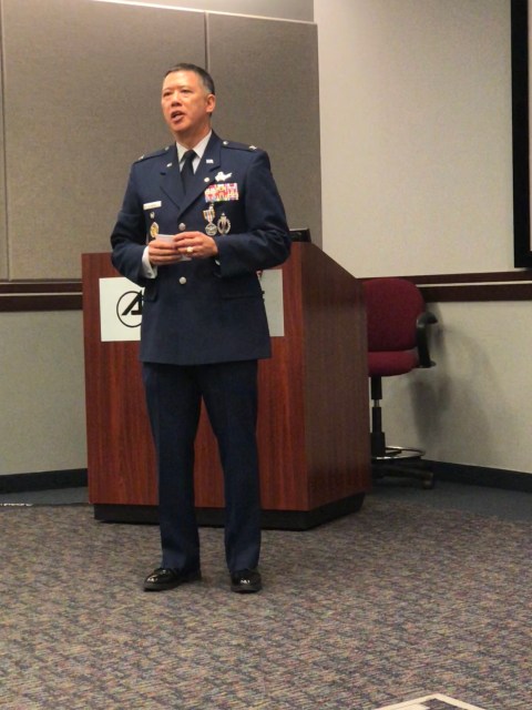 Robert speaking at his retirement ceremony